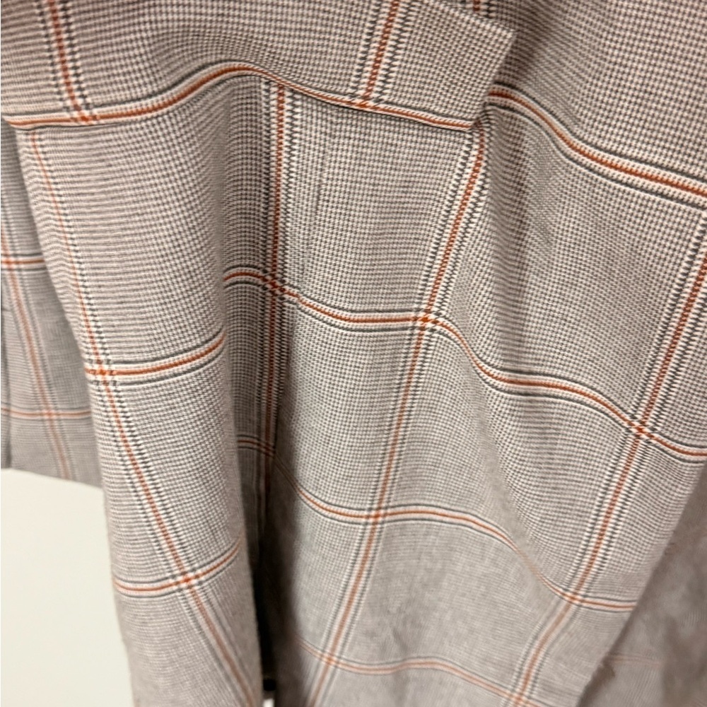 Abercrombie & Fitch Plaid Longline Blazer XS Brown Orange Check - Picture 5 of 7